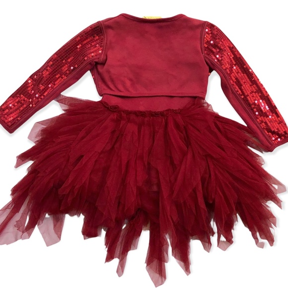 Ooh! La, La! Couture Red sequin tulle Dress & matching Shrug - Picture 2 of 9